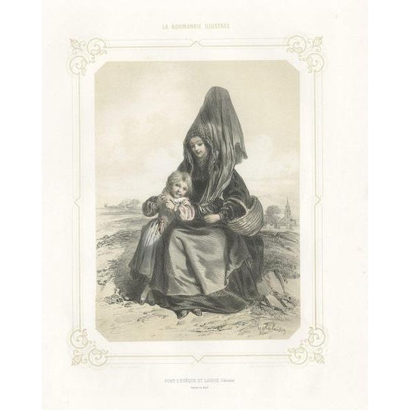 After Benoist, A Mourning Woman from Lisieux in Normandy, France, 1852, Print For Sale