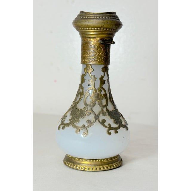 Antique 19c French Palais Royal Ormolu Bronze Opaline Glass Scent Perfume Bottle For Sale - Image 11 of 13