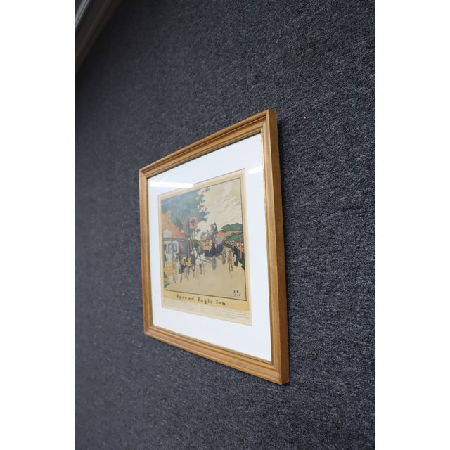 Wood Framed 1908 Spread Eagle Inn Historical Print by Robert Smith Ale Brewing Co. For Sale - Image 7 of 11
