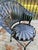 Black Mid 20th Century Francois Carre Fan Back Garden Chairs - A Pair, Attributed For Sale - Image 8 of 11