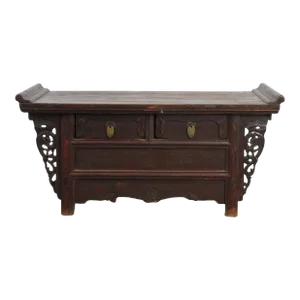 Hard Carved Antique Accent Table