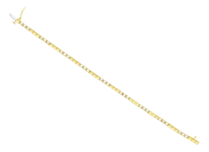 Polished Square Diamond Tennis Bracelet 14k Yellow Gold