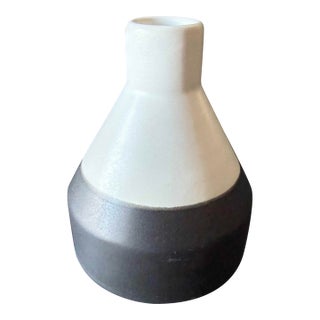 West Elm Ceramic Two-Tone Bud Vase For Sale