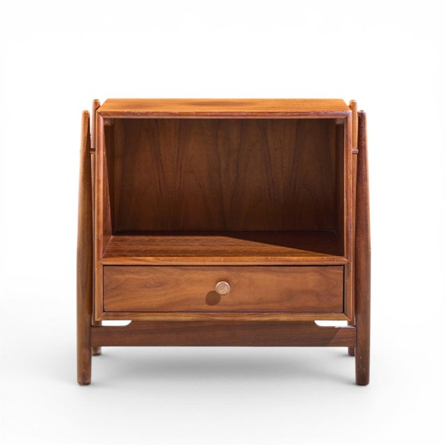 Wood Kipp Stewart for Drexel Declaration Mid Century Walnut Floating Nightstand For Sale - Image 7 of 11
