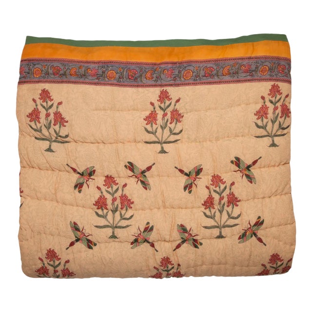 Dragonfly Twin-XL Mustard Yellow Reversible Quilt For Sale