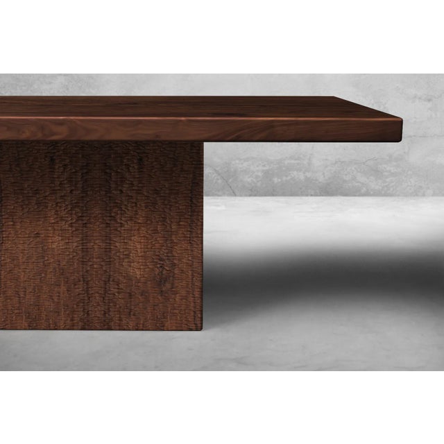 Not Yet Made - Made To Order Westland Studio Hand Crafted Walnut Dining Table With Textured Box Base For Sale - Image 5 of 8