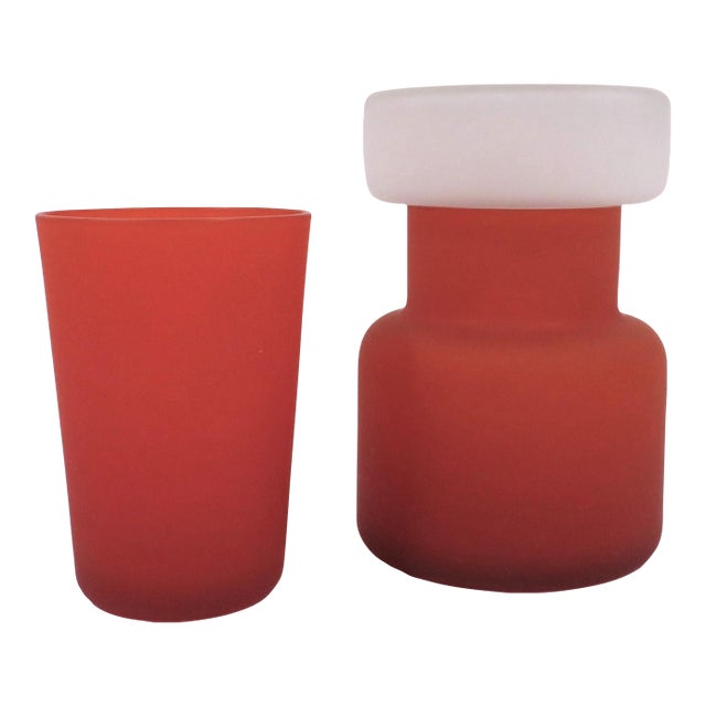 Vintage Italian Glass Vessels, Set of 2 For Sale