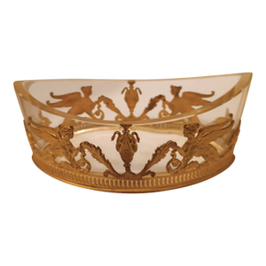 19th C French Empire Crystal Ormolu Bronze Jardiniere