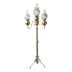 Rare Victorian Style 4 Font Kerosene Brass Parlor Floor Lamp (Electrified)