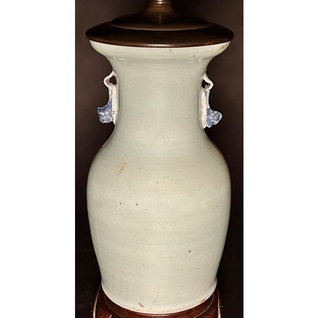 Late 19th Century Antique Chinese Blue And White Porcelain Vase As Lamp For Sale - Image 4 of 5