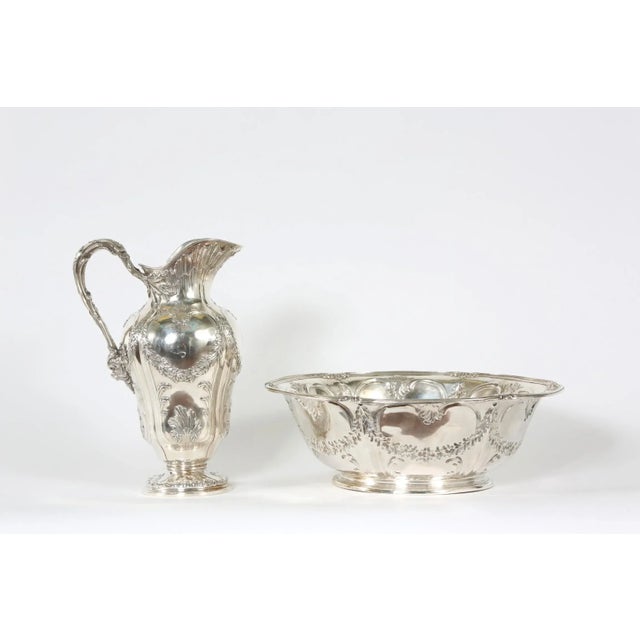 Metal Art Nouveau French Tetard Sterling Wash Basin / Jug - a Pair For Sale - Image 7 of 13
