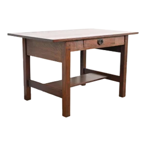 Gustav Stickley Mission Oak Arts & Crafts Writing Desk or Library Table, Circa 1900