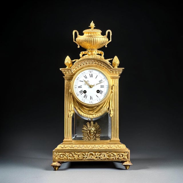 An exceptionally refined french ormolu mantel clock in the louis xvi revival style, attributed to the celebrated parisian...