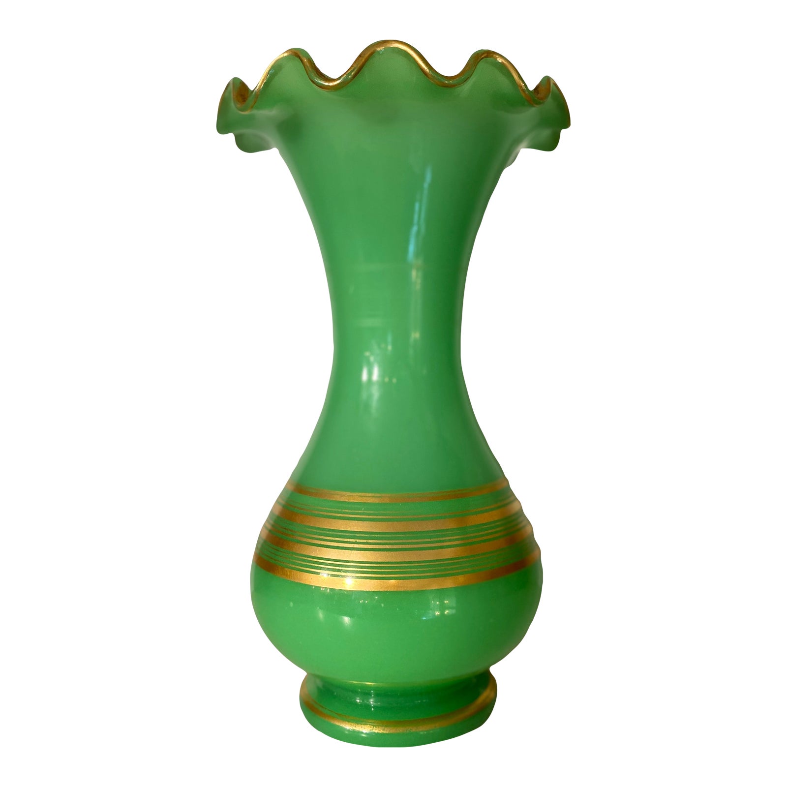 19Th Century French Opaline Uranium Glass Vase Chairish