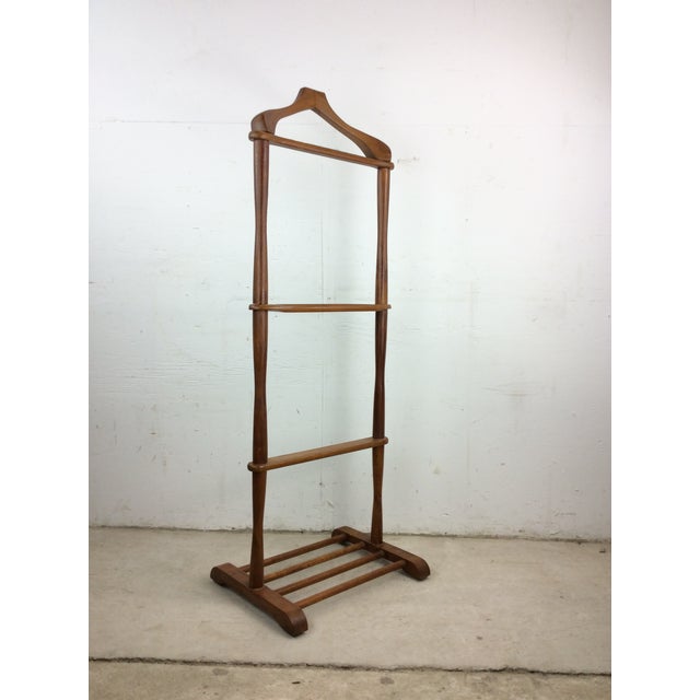 Wood Mid Century Modern Solid Wood Gentleman’s Valet With Carved Accessory Dish For Sale - Image 7 of 12