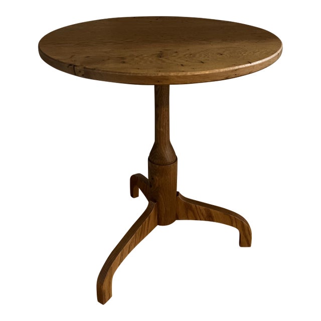 Rustic Round Three Legged Table For Sale