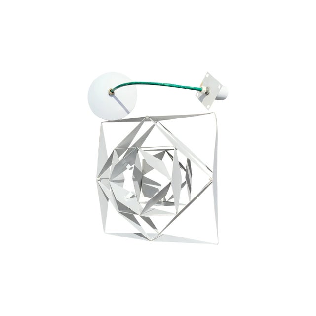 Metal 1960s Danish Preben Dahl Symfoni Scandinavian Geometry, Enameled Steel Hanging Lamp For Sale - Image 7 of 9
