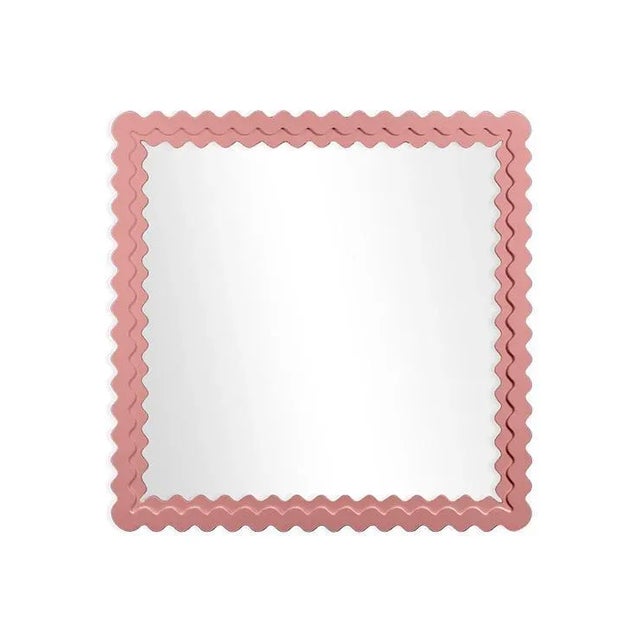 Contemporary Fleur Home Carnival Chaos Square Mirror in Pink Punch, 48x48 For Sale - Image 3 of 3