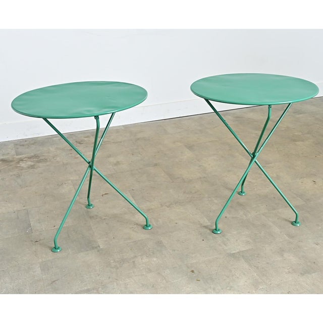 This French pair of vintage metal bistro tables will make eye-catching occasional tables for your garden or interior,...
