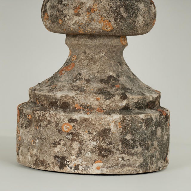 Gray Antique French Carved Stone Fleur De Lis For Sale - Image 8 of 9
