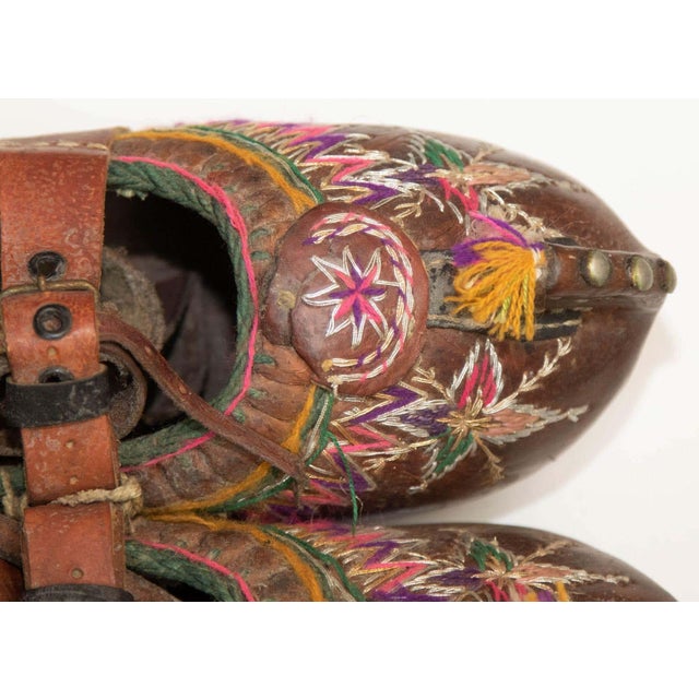 Antique Charogh Decorative Ethnic Shoes, Handcrafted Leather, Turkey, Circa 1900 For Sale - Image 14 of 14