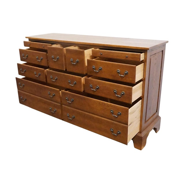 Keller Furniture Solid Cherry Early American Colonial Revival 64" Eleven Drawer Dresser 2690 For Sale In Kansas City - Image 6 of 13