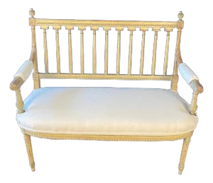 19th Century French Louis XVI Painted Loveseat
