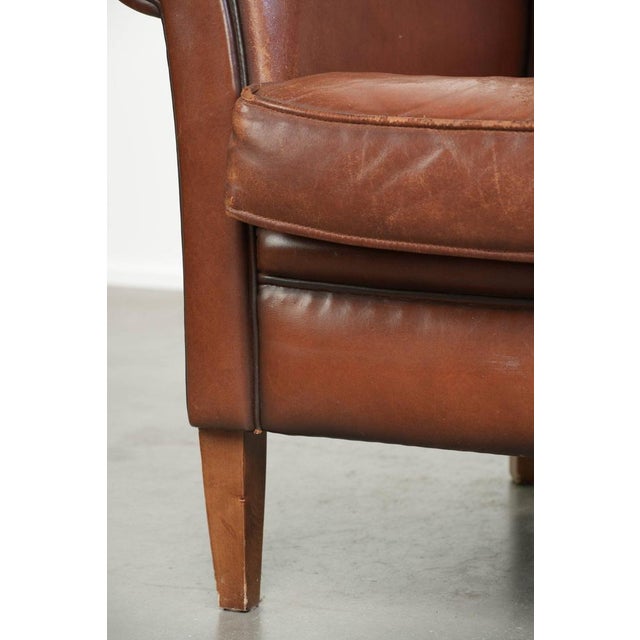 English Style Club Chair in Sheepskin Leather For Sale - Image 12 of 14
