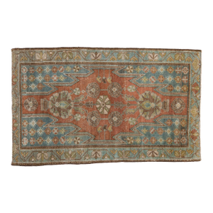 Vintage Distressed Mazlaghan Rug - 2'7" x 4'2"