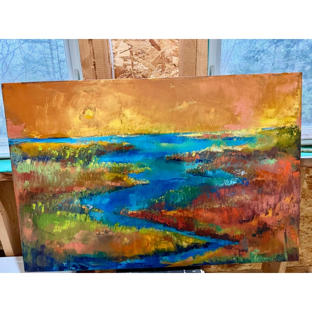 I live on the Maine coast and collect the work of Maine artists. The large colorful oil painting called "Scarborough...