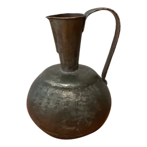 Antique Handcrafted Silver on Copper Water Pitcher Moorish Style
