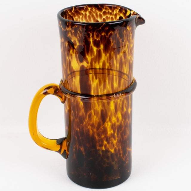Christian Dior Home Tortoiseshell Glass Barware Pitcher and Decanter, circa 1960 For Sale - Image 12 of 18