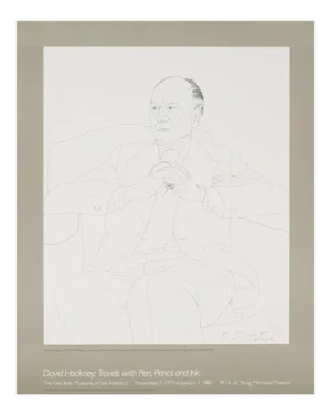 David Hockney 'Portrait of Sir John Gielgud' Pop Art Black & White,White United Kingdom Lithograph