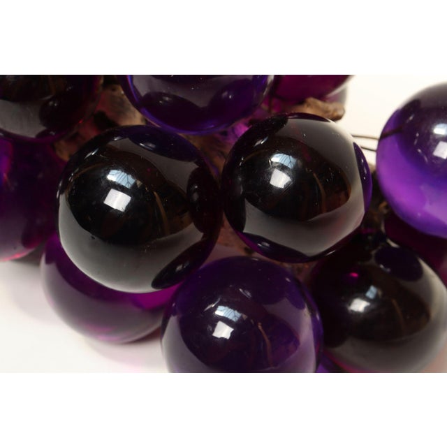 Mid-Century Modern Purple Lucite Acrylic and Driftwood Grape Cluster Centerpiece For Sale - Image 10 of 14