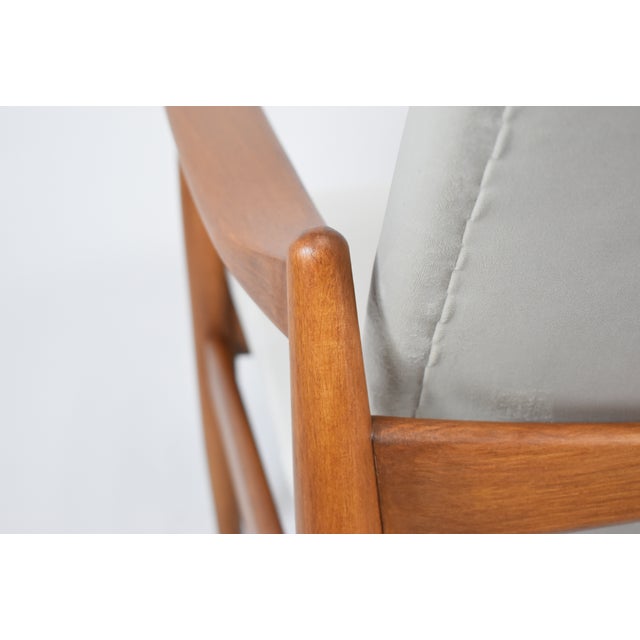 Textile Vintage Beige Fabric Armchair by E. Homma, 1960s For Sale - Image 7 of 12