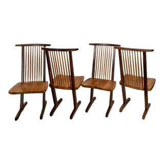 Late 20th Century Conoid Chairs in the Manner of Nakashima- Set of 4 For Sale