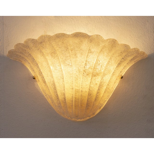 Elegant murano glass wall sconce whitish and ivory color with antiqued finish and grit, wall lamp made in italy...