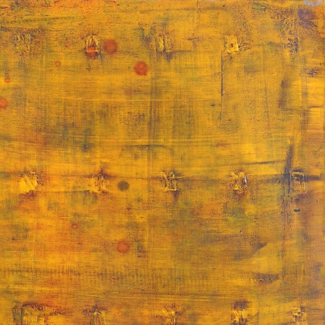 Contemporary Original Layered Oil Painting on Canvas by Bernhard Zimmer "Awh 191" Minimalist Yellow Artwork For Sale - Image 3 of 9