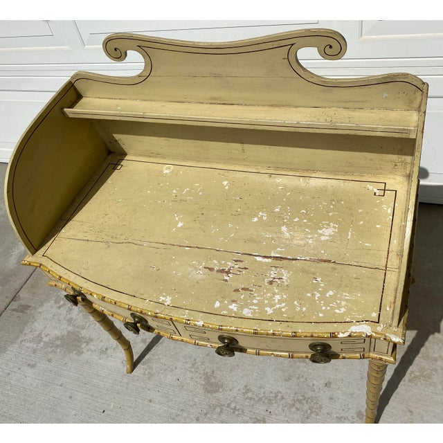 Antique American "Fancy Dressing Table" With Bamboo Legs Chairish