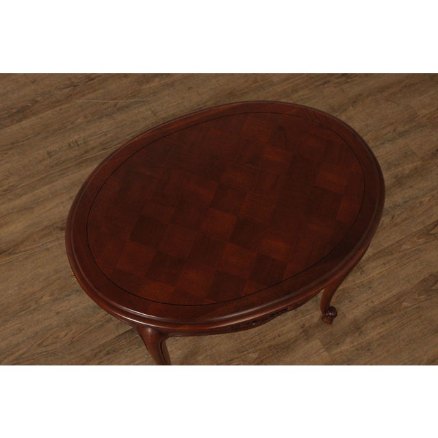 Wood Century Furniture French Louis XV Style Carved Oval Side Table For Sale - Image 7 of 12