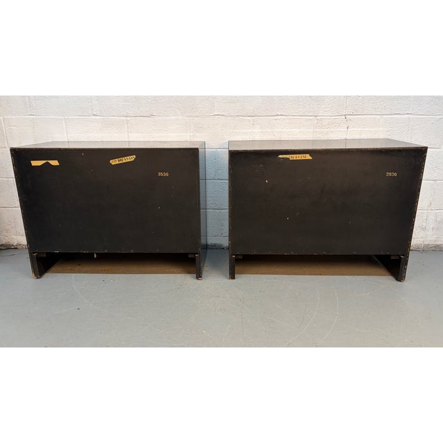 Pair of Mid 20th Century Rosewood and Chrome Three Drawer Dressers For Sale - Image 14 of 14
