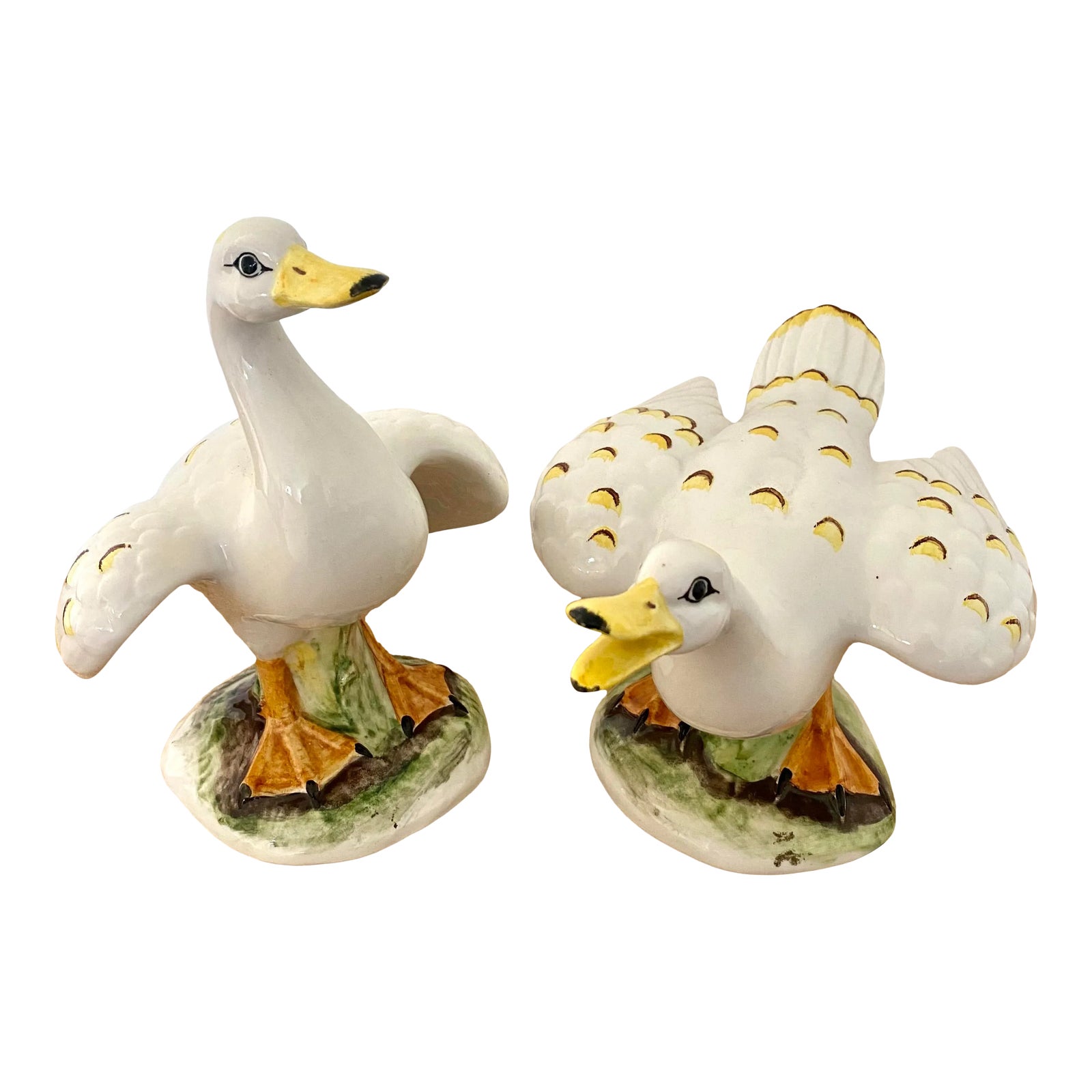 MidCentury Italian Porcelain Geese Figurines a Pair Chairish