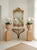 Champagne Pair of Vintage Natural Wicker Urn Planters With Pedestal Plinths For Sale - Image 8 of 12