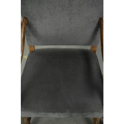 Gray 19th Century Dining Chairs with Fabric Seats and Armrests with Wood Carvings Os De Mouton, Set of 10 For Sale - Image 8 of 18