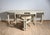 Uncommon desk form to come across. Original ivory white lacquer over wood with leather insets. Pozzi label attached. 3...