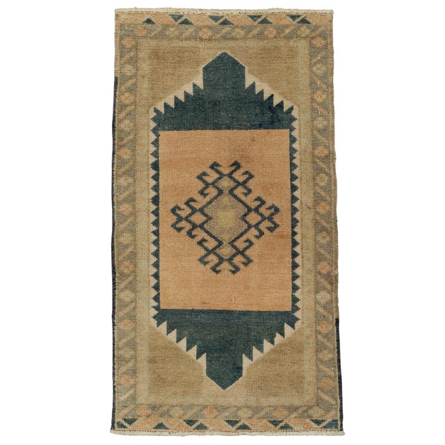 Brown Turkish Mini Rug Oriental Hand Knotted Vintage Rug 1'7" x 2'10" #21272 For Sale - Image 8 of 8