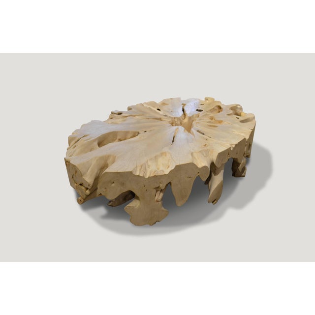 Contemporary Andrianna Shamaris St. Barts Oval Teak Wood Coffee Table For Sale - Image 3 of 6