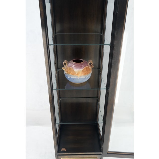 Mid-Century Modern Mastercraft Dark Burl Wood 17" Square Brass Dome Top Showcase Display Cabinet For Sale - Image 3 of 10