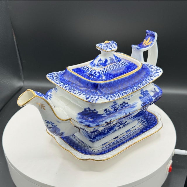 Chinese Export Blue & White Ceramic Coffee / Tea service - Set of 3 For Sale - Image 12 of 12