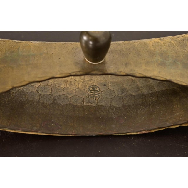 Roycroft Arts & Crafts Brass Finished Hammered Copper Rocker Blotter For Sale - Image 9 of 11